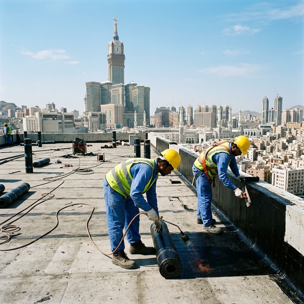 عزل اسطح وخزانات بمكة والطائف | كشف تسربات المياه - ضمان 15 سنة