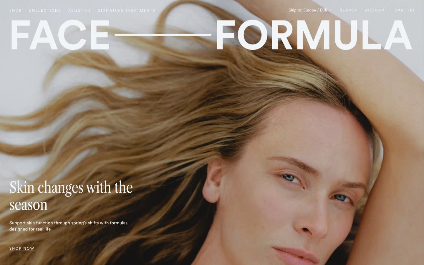 معاينة تصميم موقع Face Formula