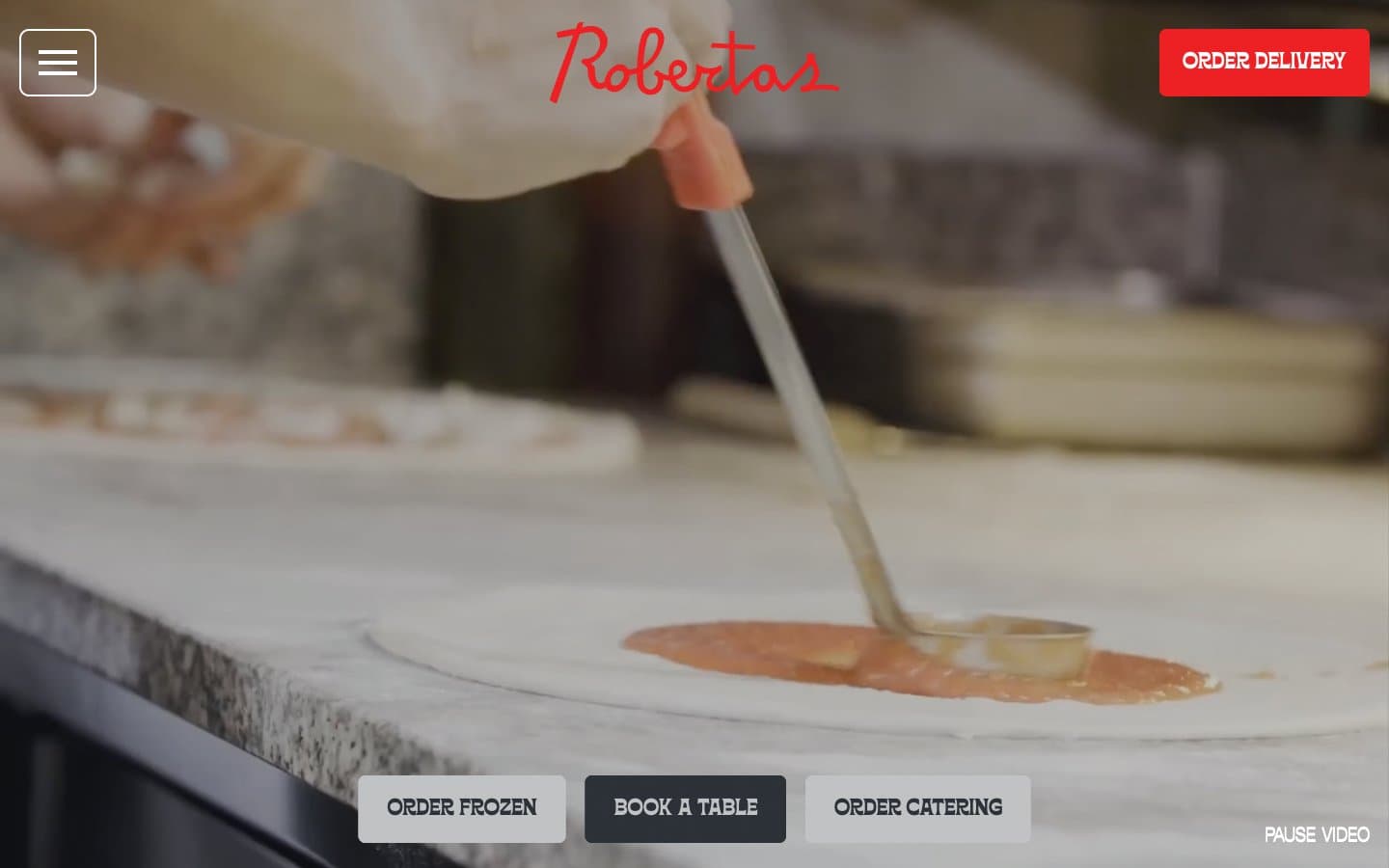 معاينة تصميم موقع Roberta's Pizza