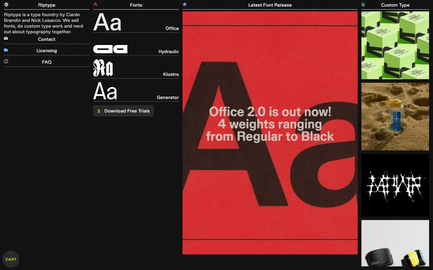 معاينة تصميم موقع Riptype Foundry