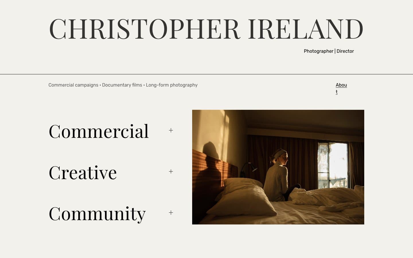 معاينة تصميم موقع CHRISTOPHER IRELAND CREATIVE