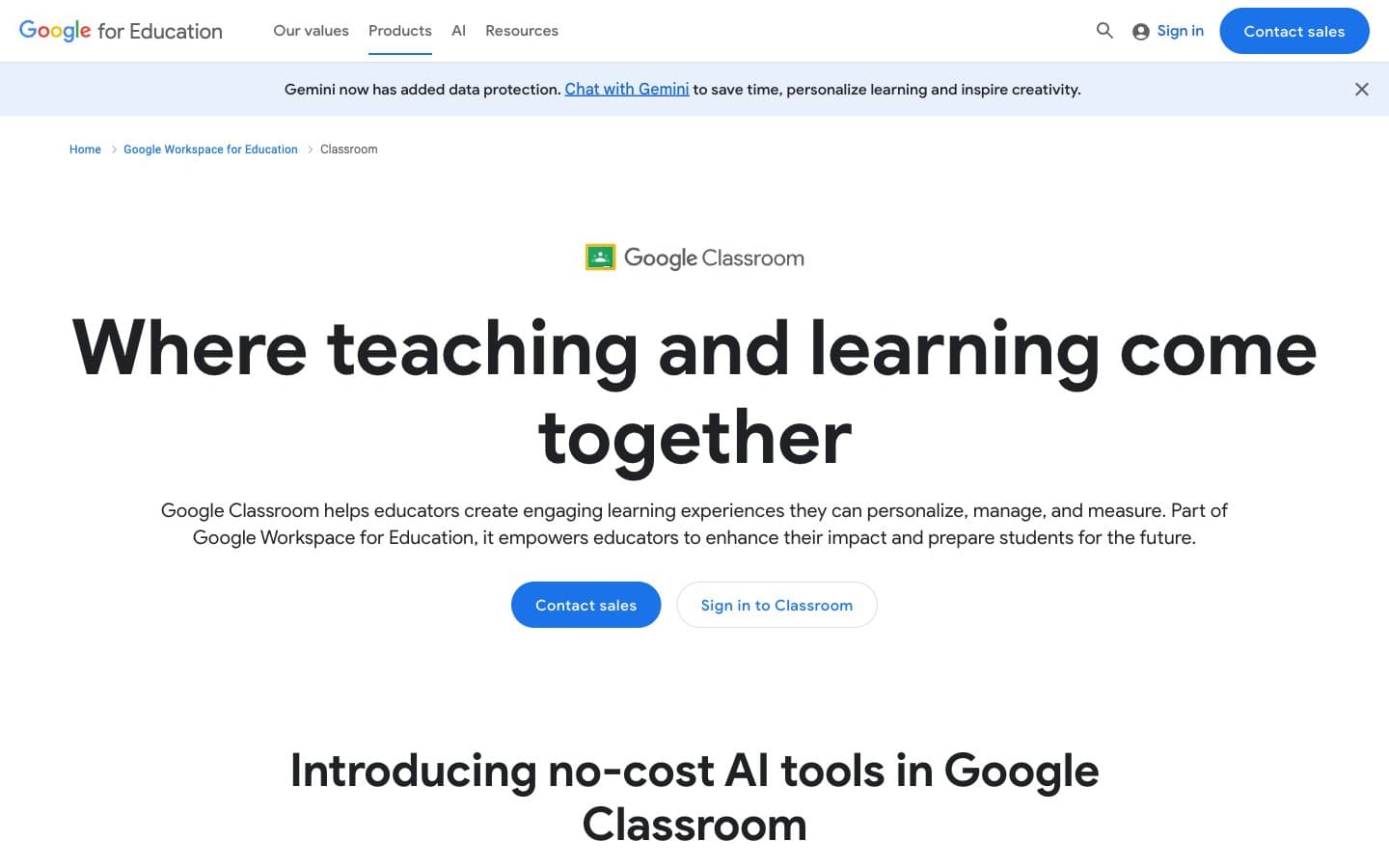 معاينة تصميم موقع Google for Education