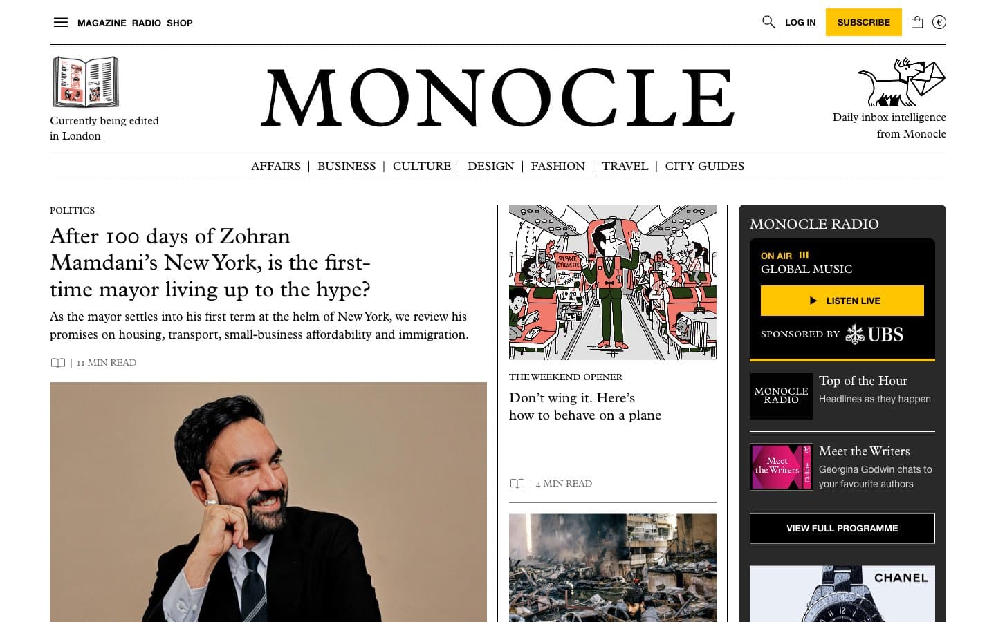 معاينة تصميم موقع Monocle