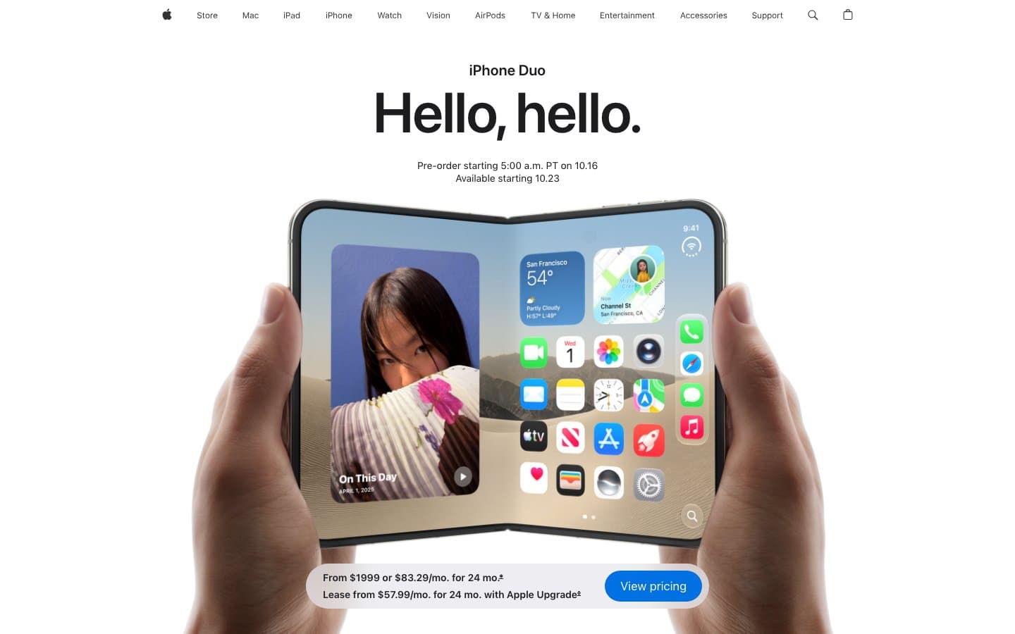 معاينة تصميم موقع Apple iPhone Duo