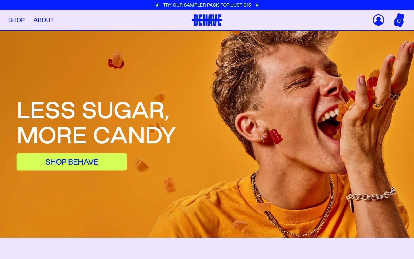 معاينة تصميم موقع BEHAVE Candy