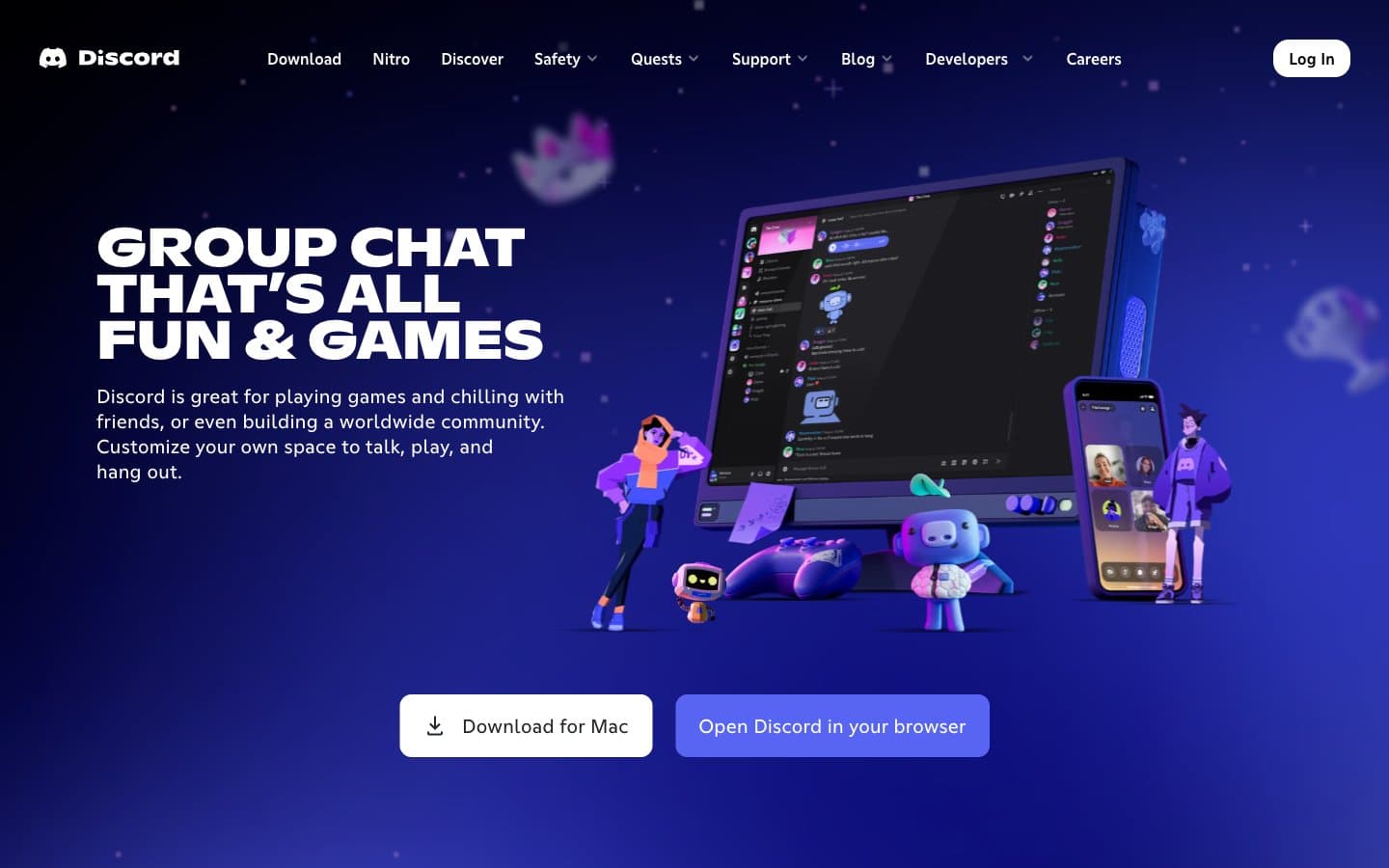معاينة تصميم موقع Discord