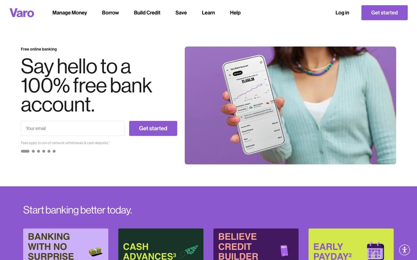 معاينة تصميم موقع Varo Bank