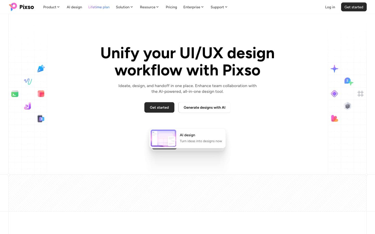 معاينة تصميم موقع Pixso