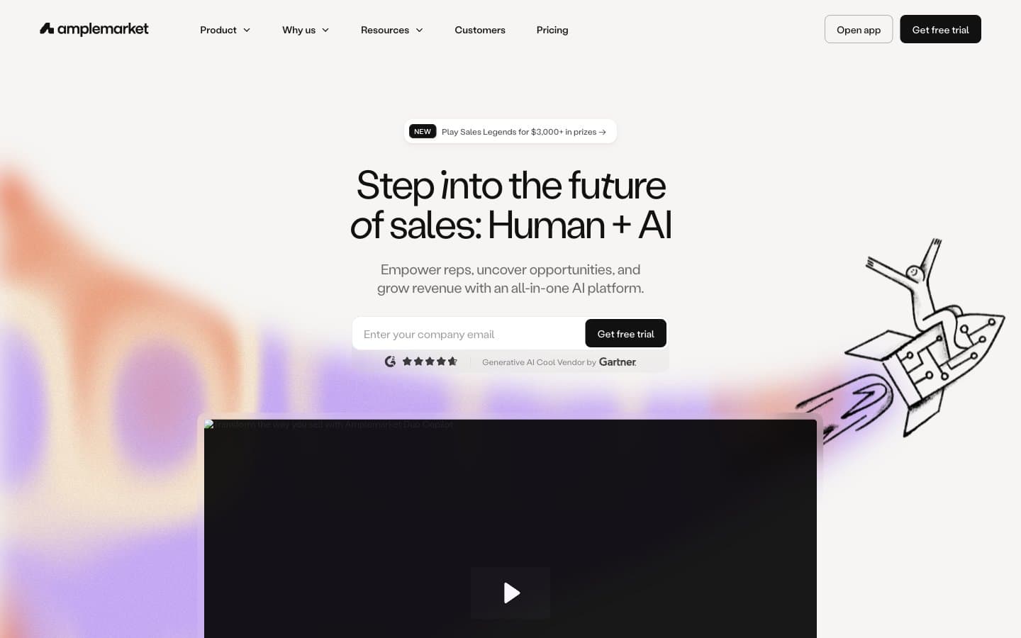 معاينة تصميم موقع Amplemarket