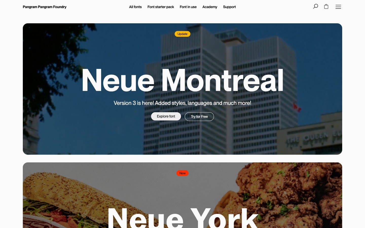 معاينة تصميم موقع Pangram Pangram Foundry