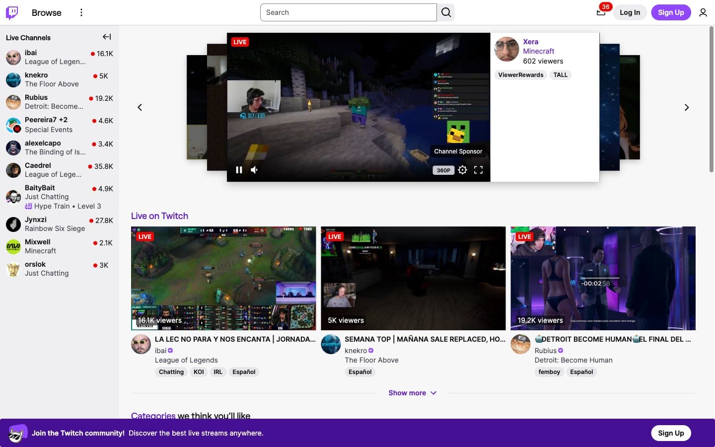 معاينة تصميم موقع Twitch