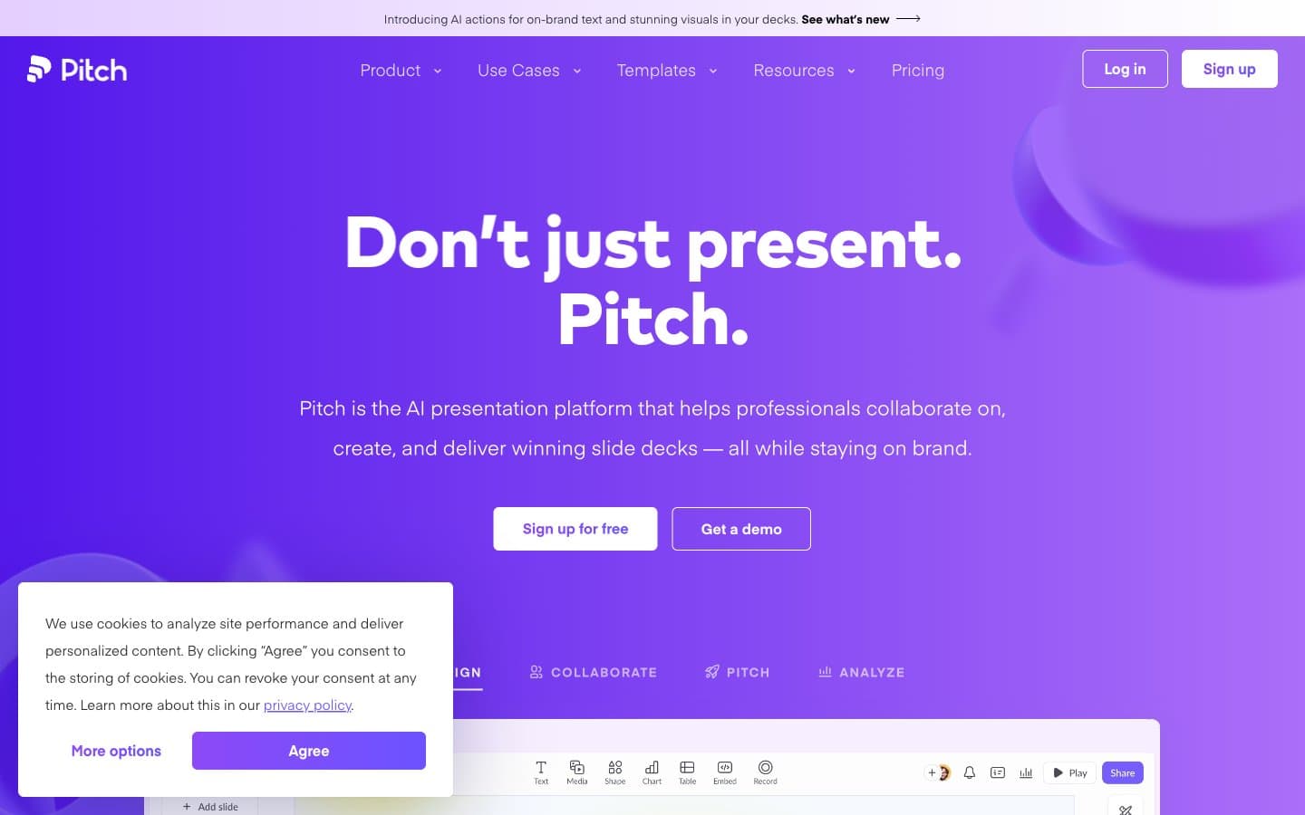 معاينة تصميم موقع Pitch