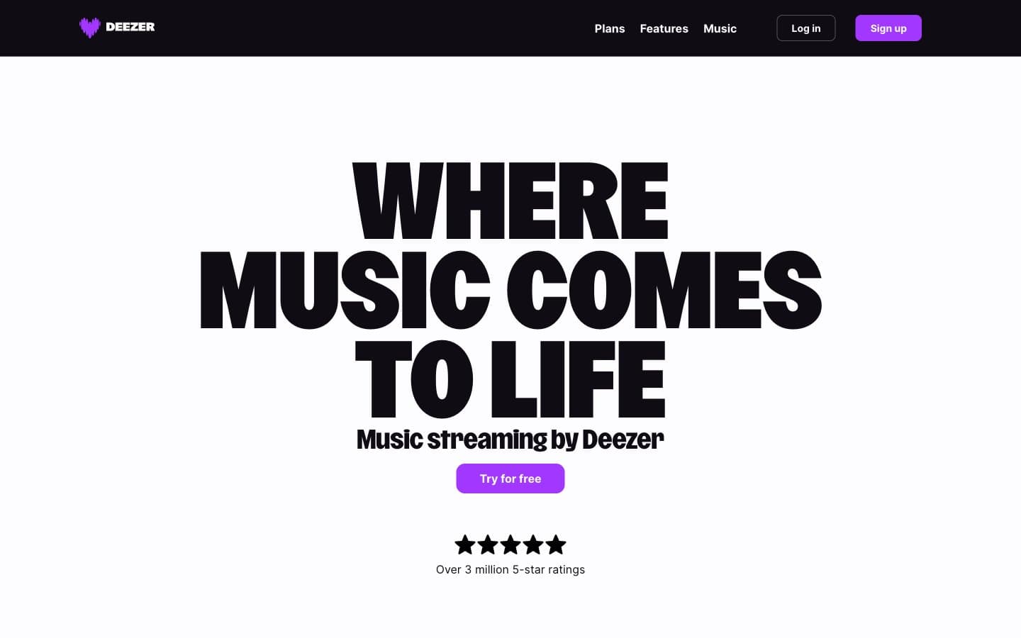 معاينة تصميم موقع Deezer