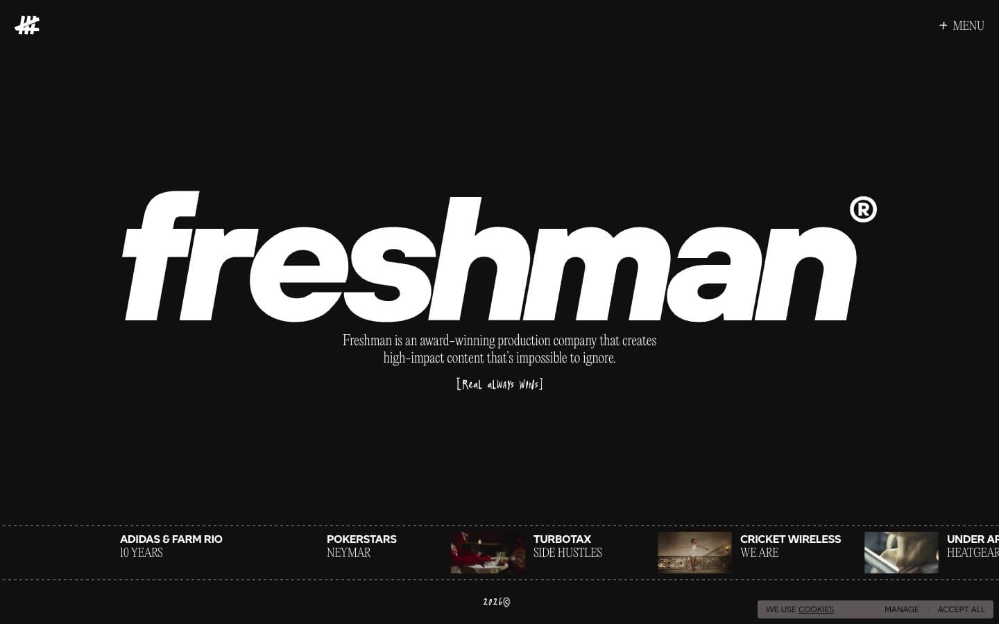 معاينة تصميم موقع Freshman