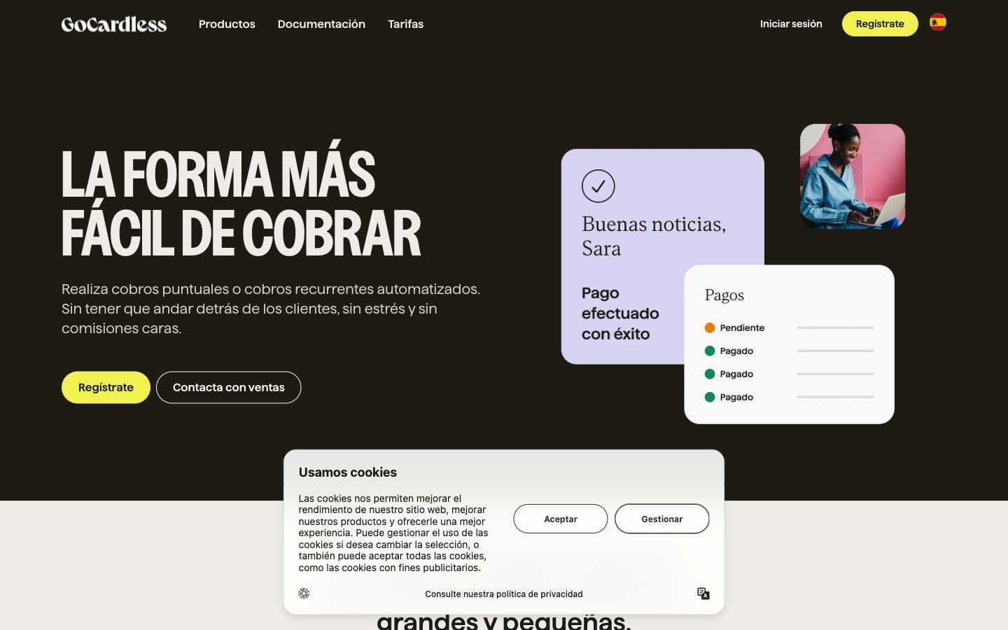 معاينة تصميم موقع Gocardless