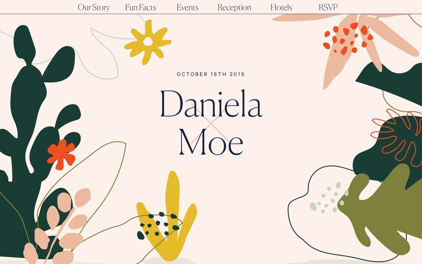 معاينة تصميم موقع Daniela and Moe Wedding 2019