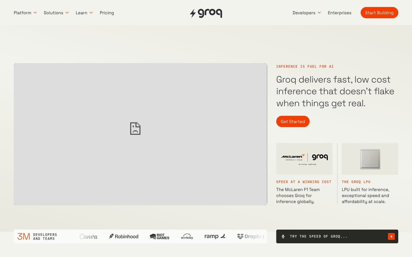 معاينة تصميم موقع Groq