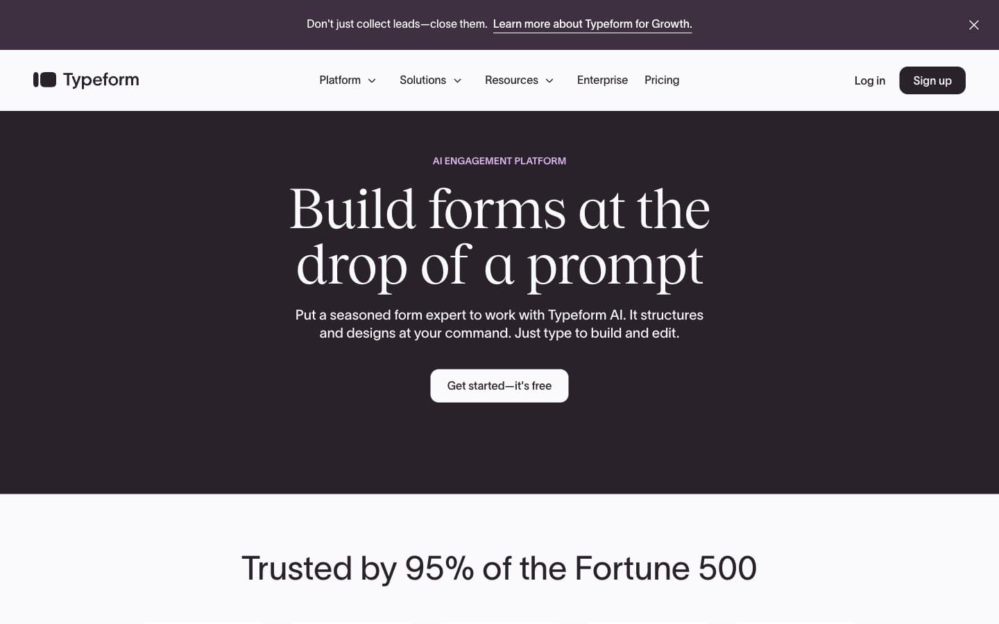 معاينة تصميم موقع Typeform