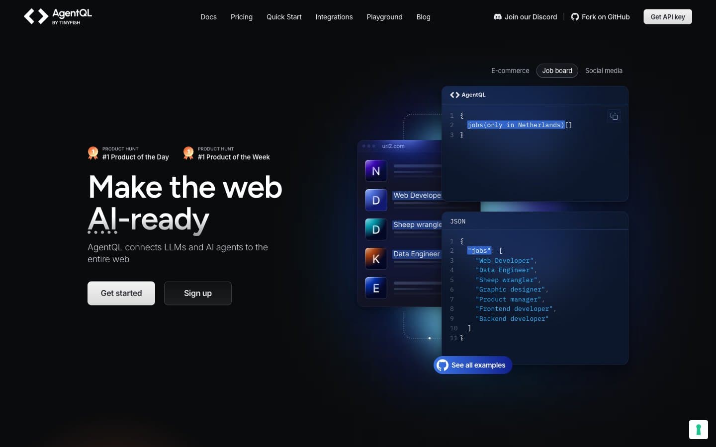 معاينة تصميم موقع AgentQL