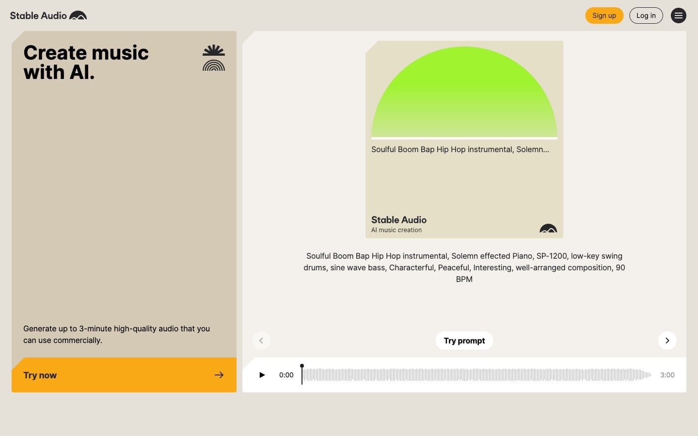 معاينة تصميم موقع Stable Audio