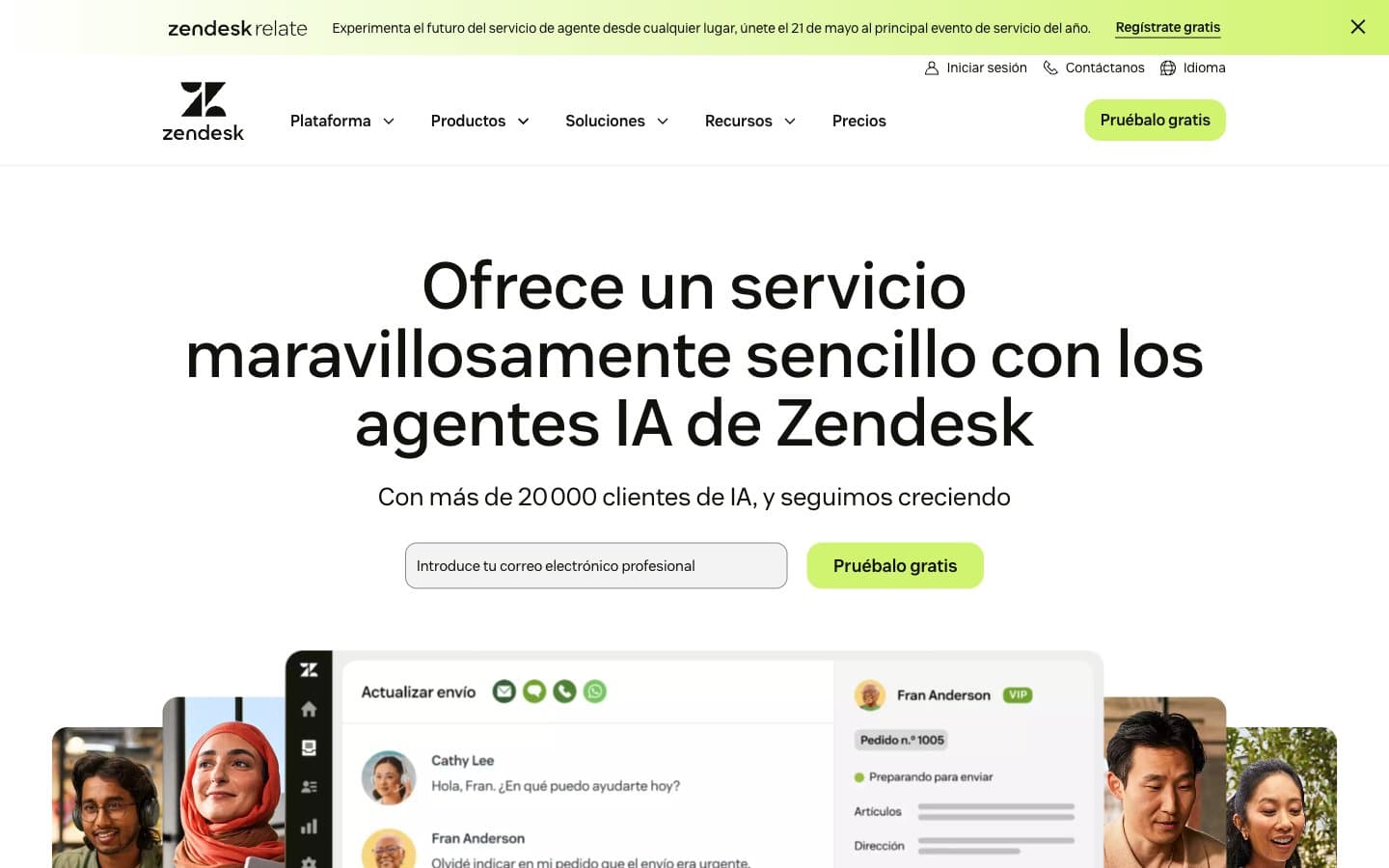 معاينة تصميم موقع Zendesk