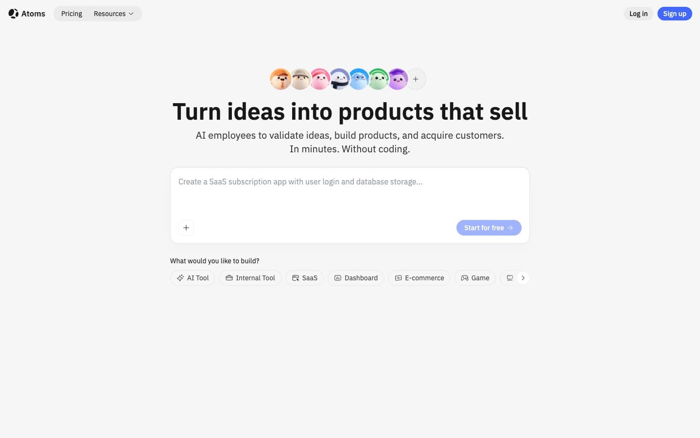 معاينة تصميم موقع Atoms
