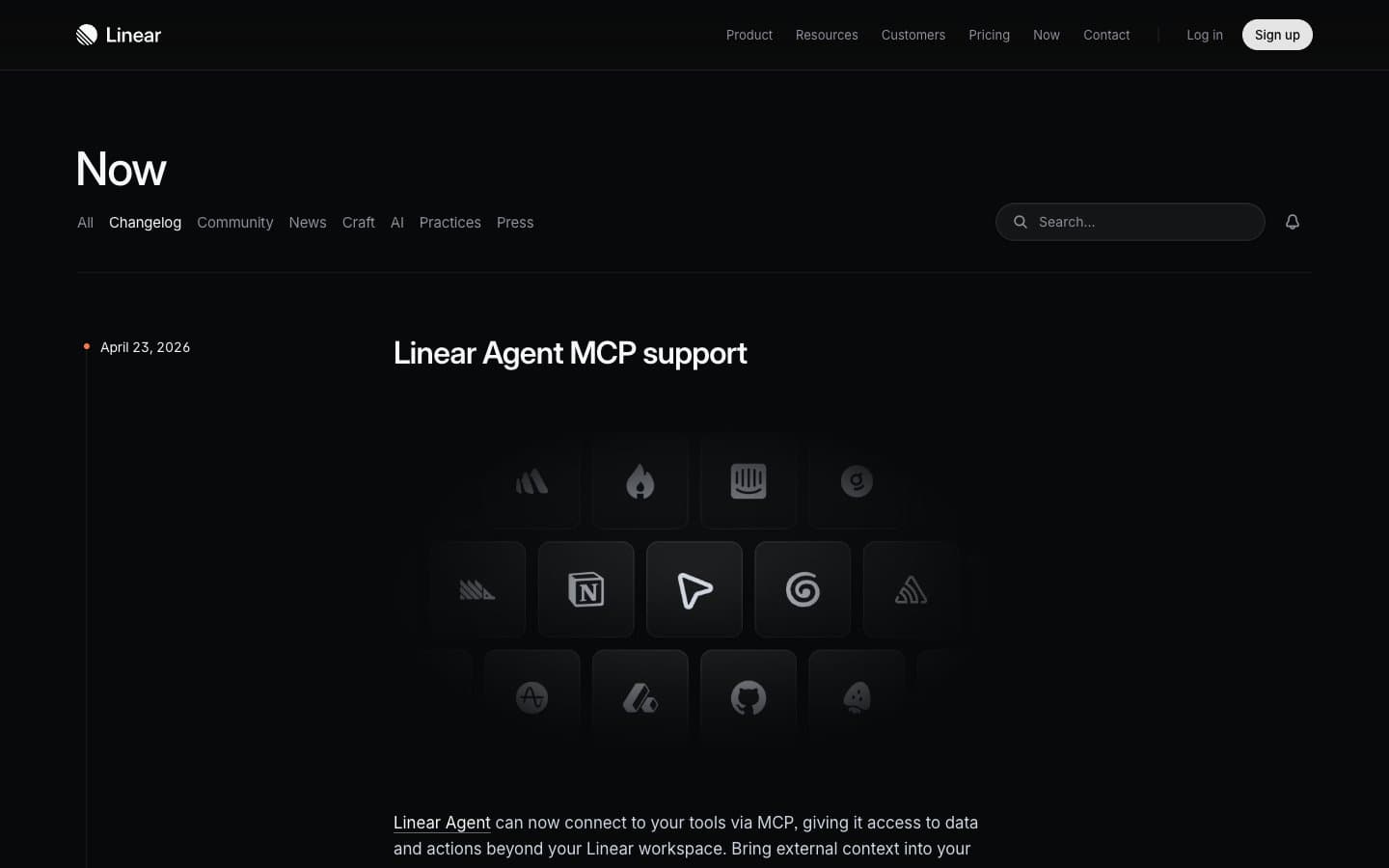 معاينة تصميم موقع Changelog