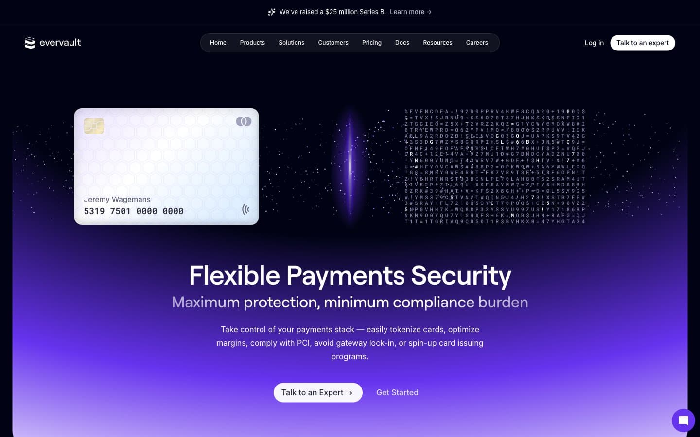 معاينة تصميم موقع Evervault