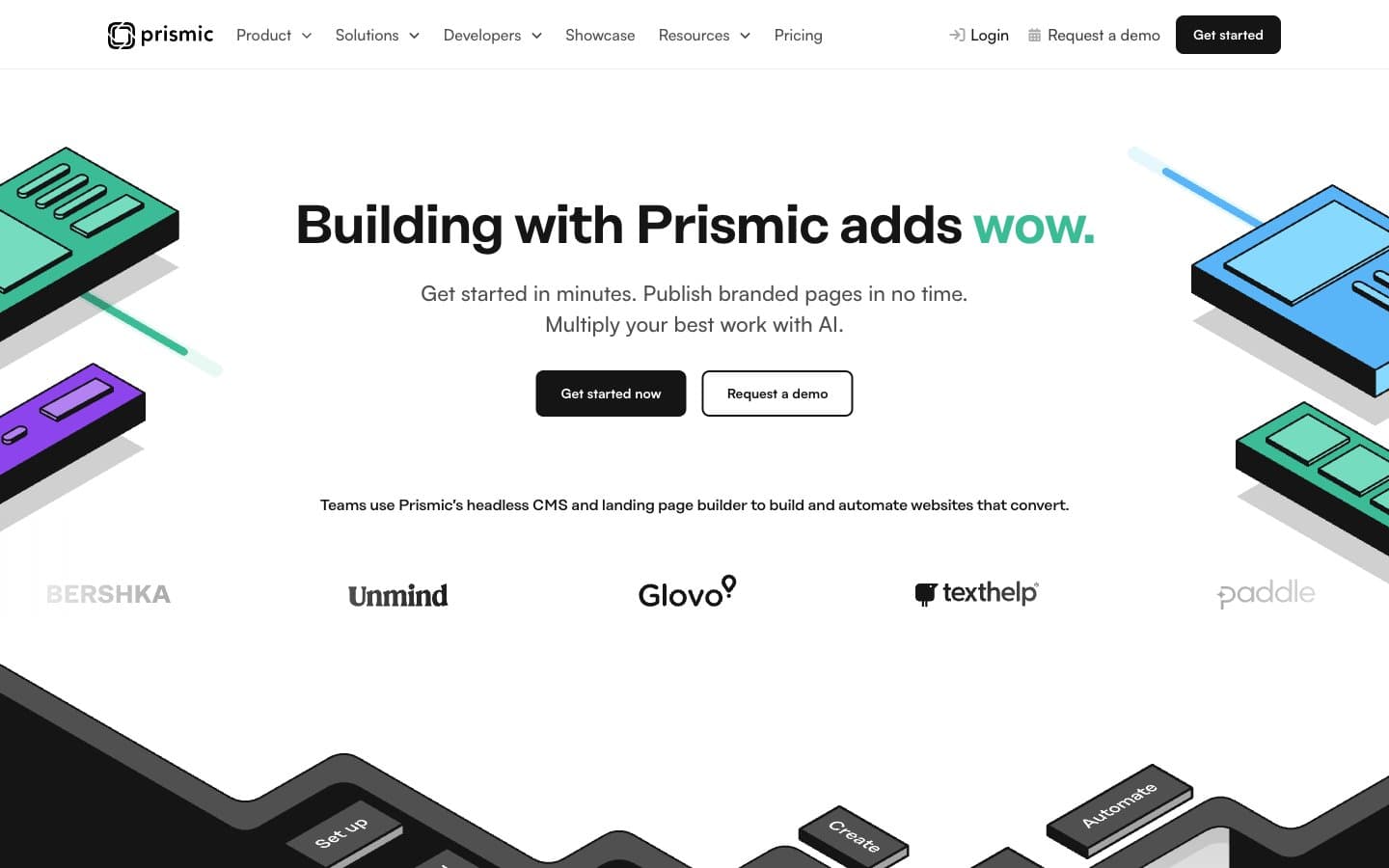 معاينة تصميم موقع Prismic