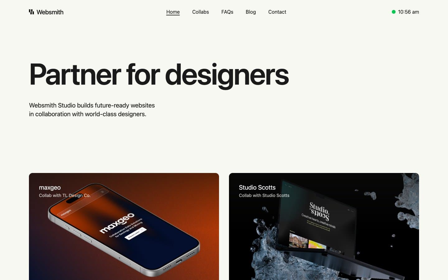 معاينة تصميم موقع Websmith Studio