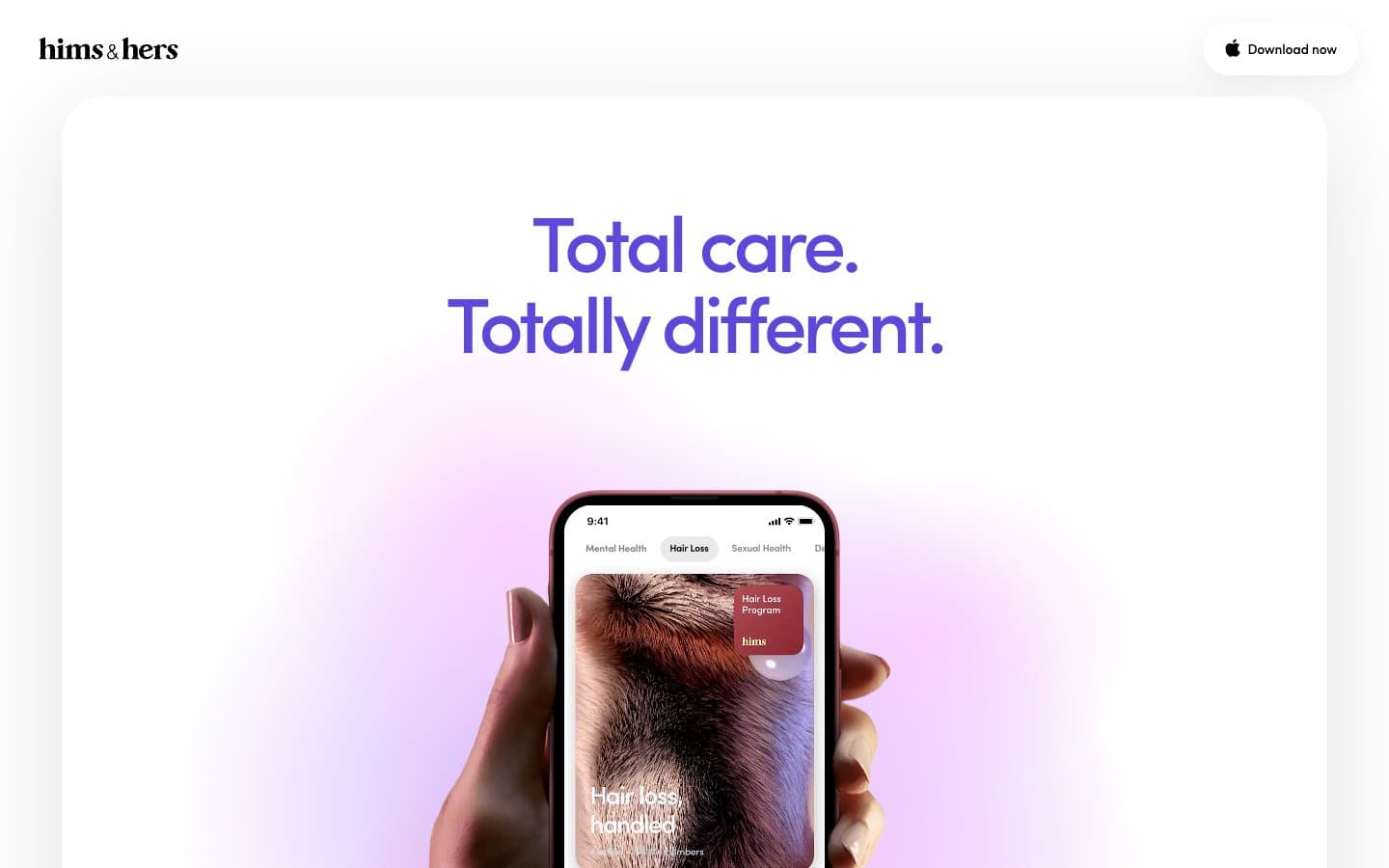 معاينة تصميم موقع Hims App