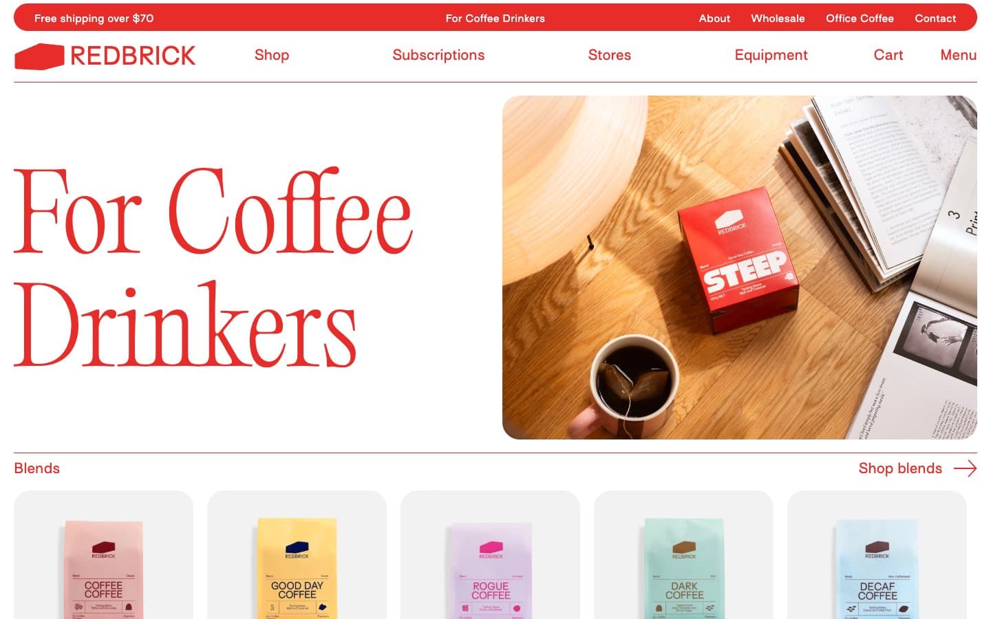 معاينة تصميم موقع Redbrick Coffee
