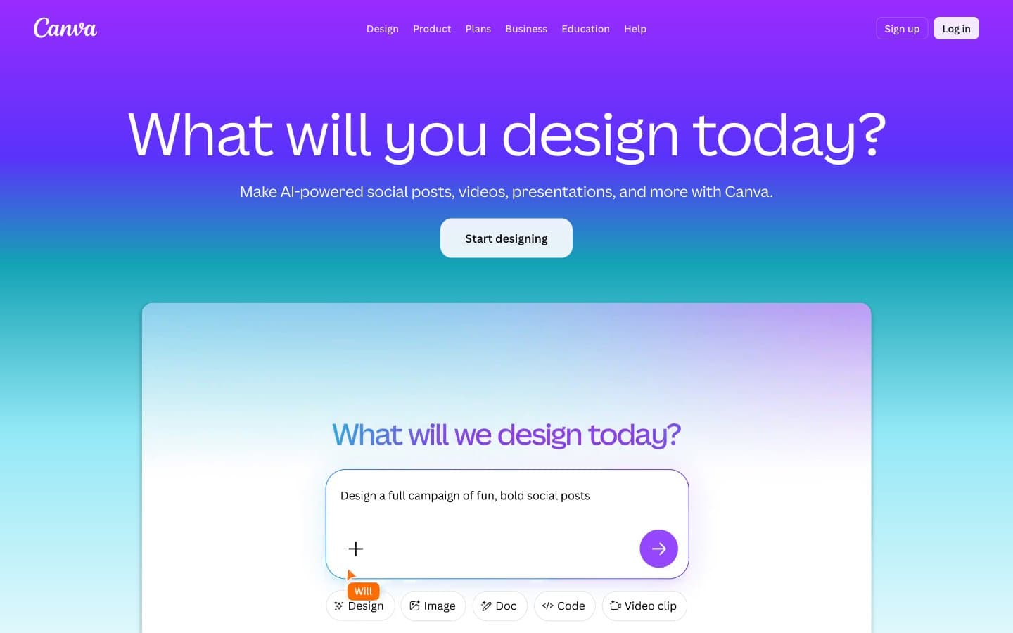 معاينة تصميم موقع Canva