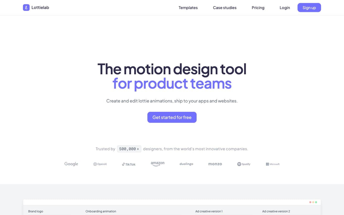 معاينة تصميم موقع Lottielab