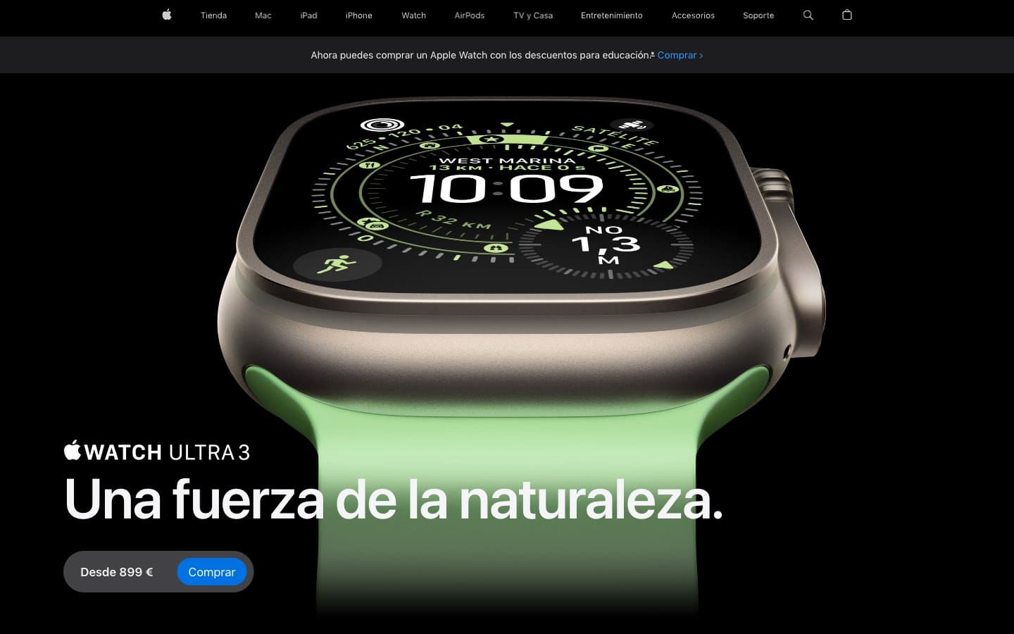 معاينة تصميم موقع Apple (España)