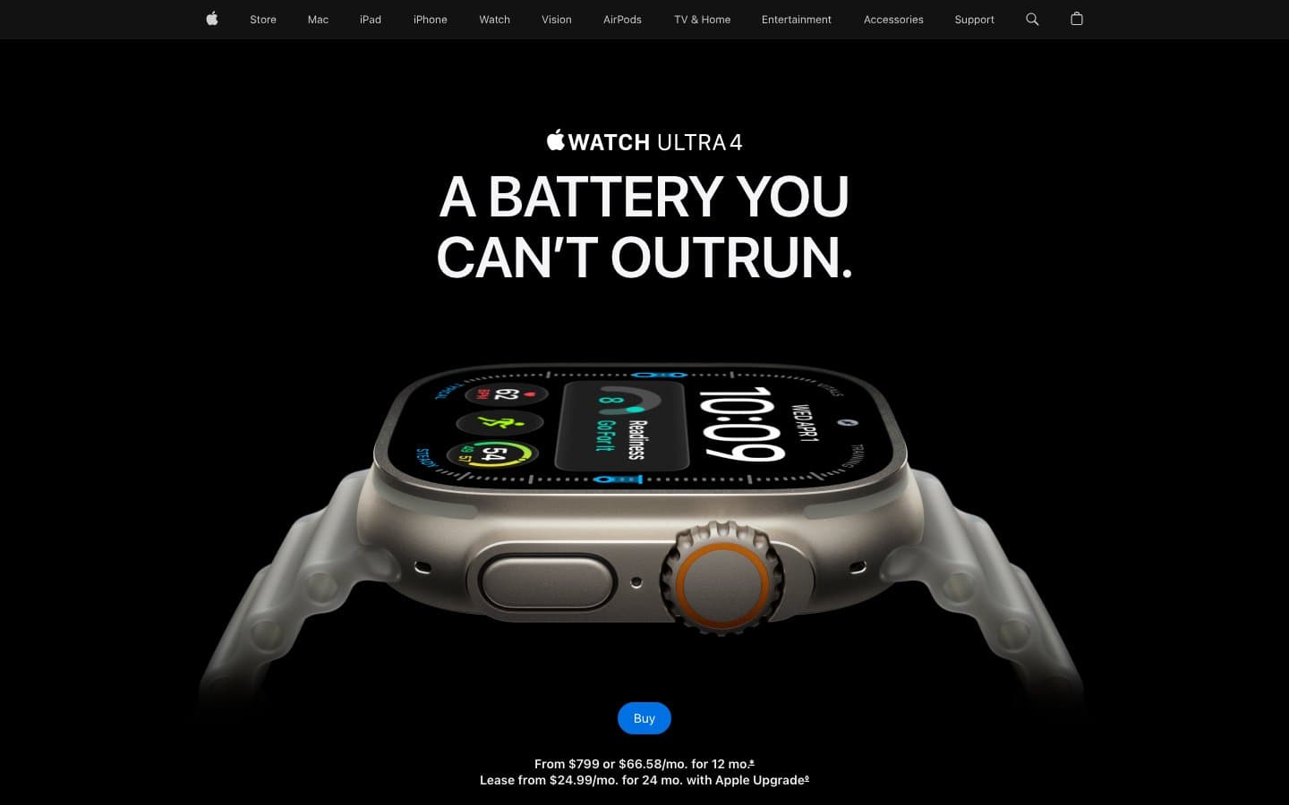معاينة تصميم موقع Apple Watch Ultra 4