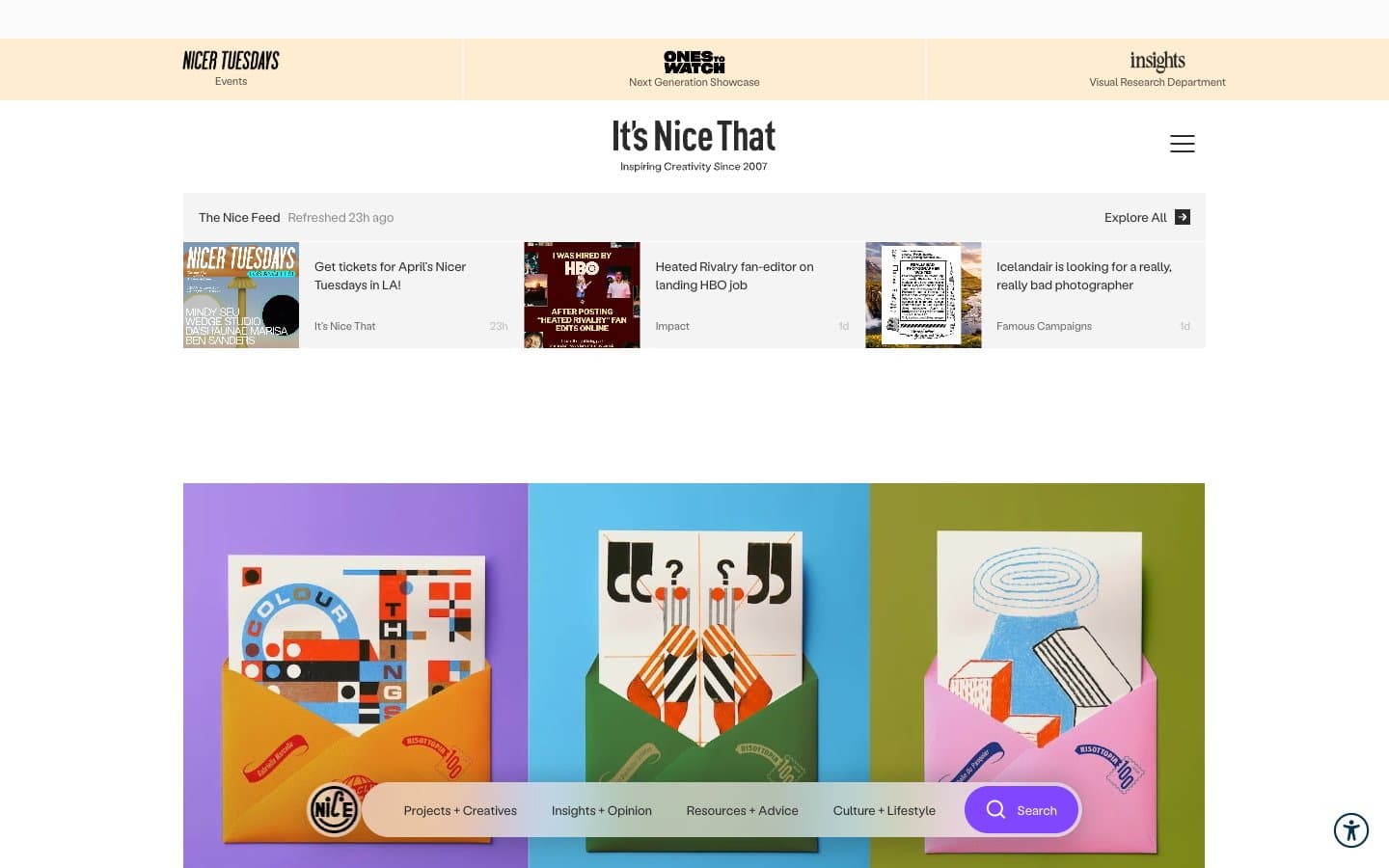 معاينة تصميم موقع Itsnicethat