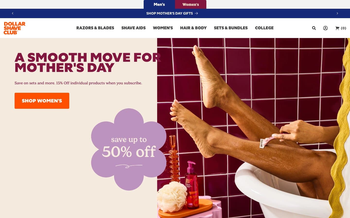 معاينة تصميم موقع Dollar Shave Club