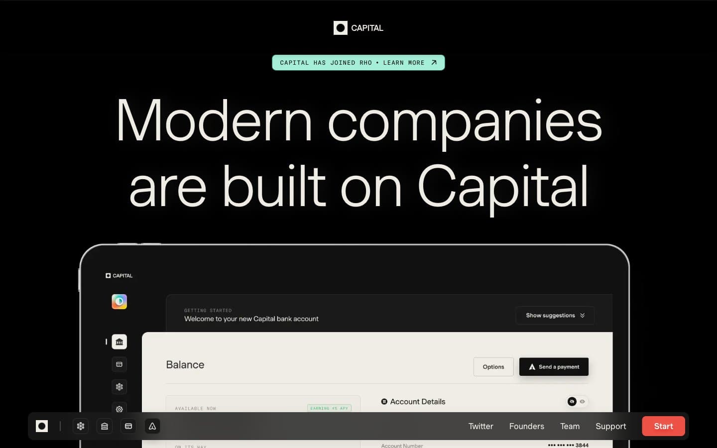 معاينة تصميم موقع Modern companies are built on Capital