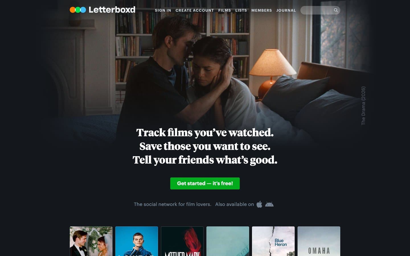 معاينة تصميم موقع Letterboxd