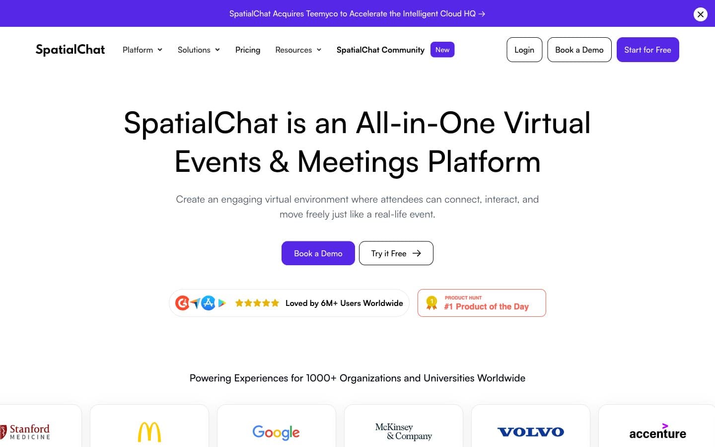 معاينة تصميم موقع SpatialChat