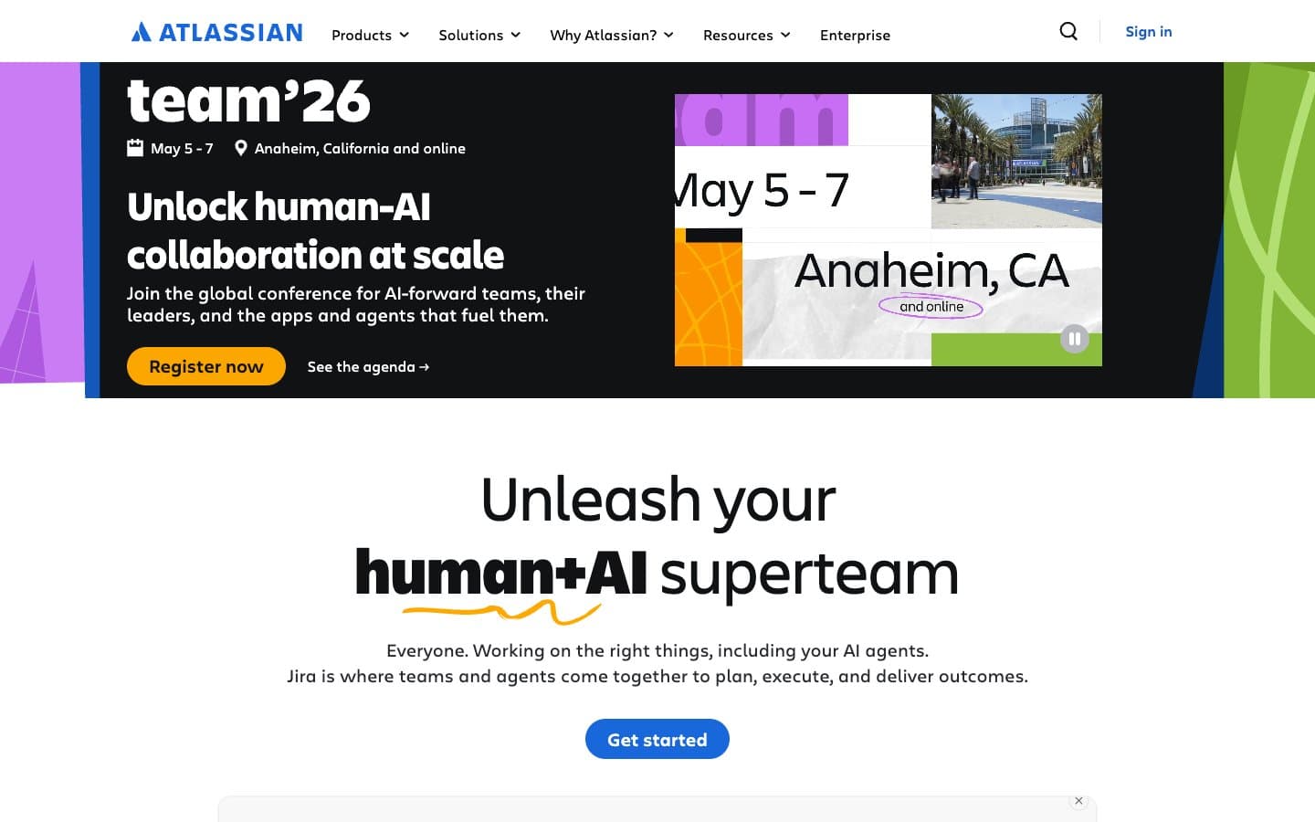 معاينة تصميم موقع Atlassian