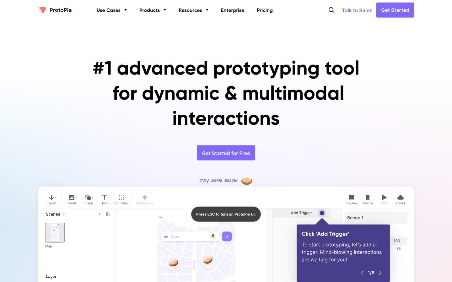 معاينة تصميم موقع ProtoPie