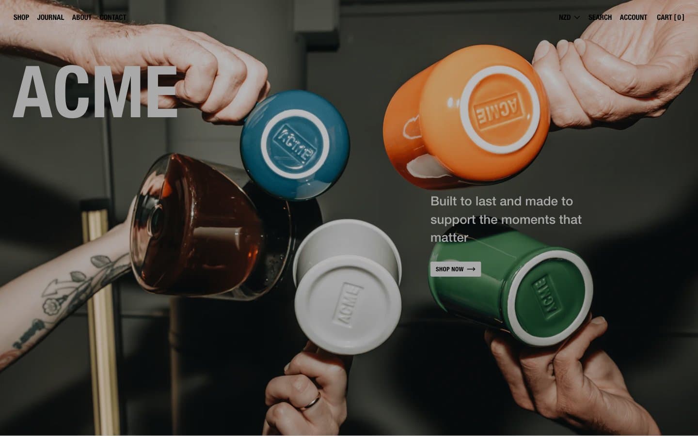معاينة تصميم موقع Acme Cups New Zealand