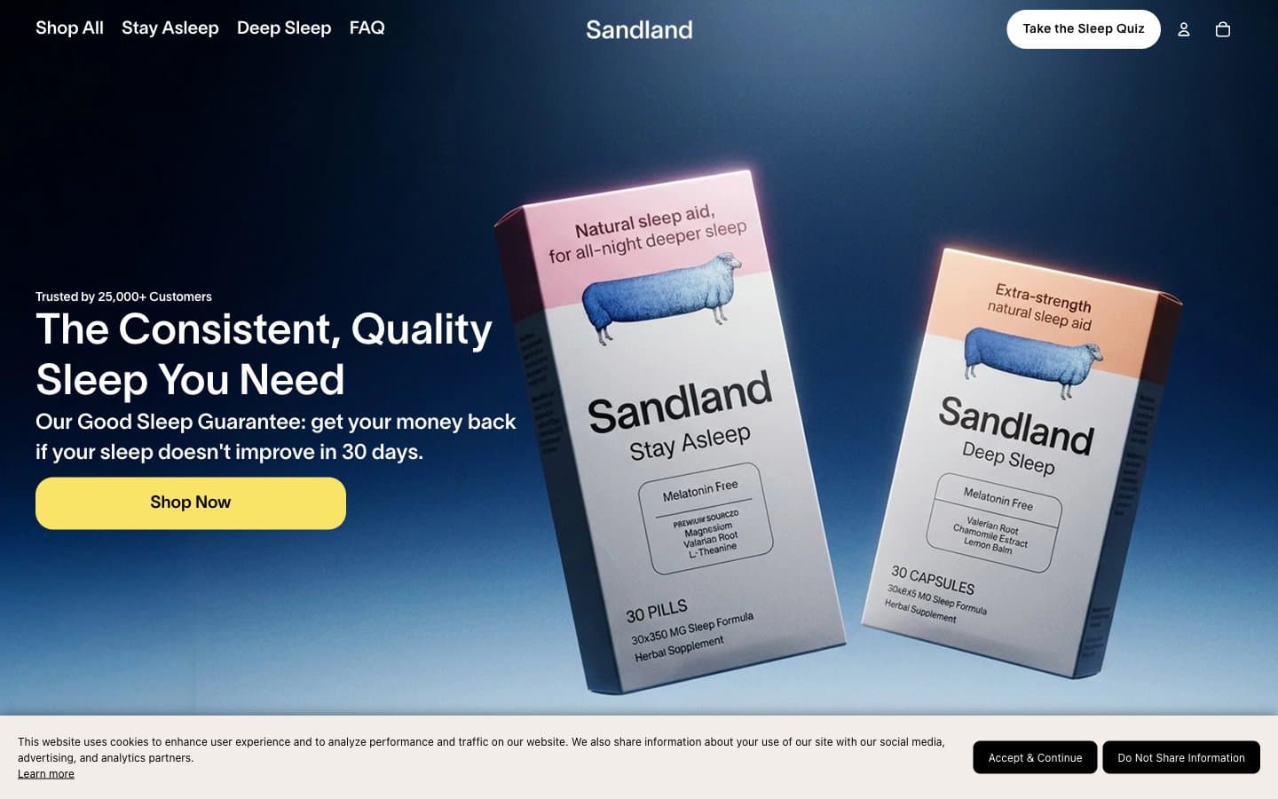 معاينة تصميم موقع Sandland Sleep
