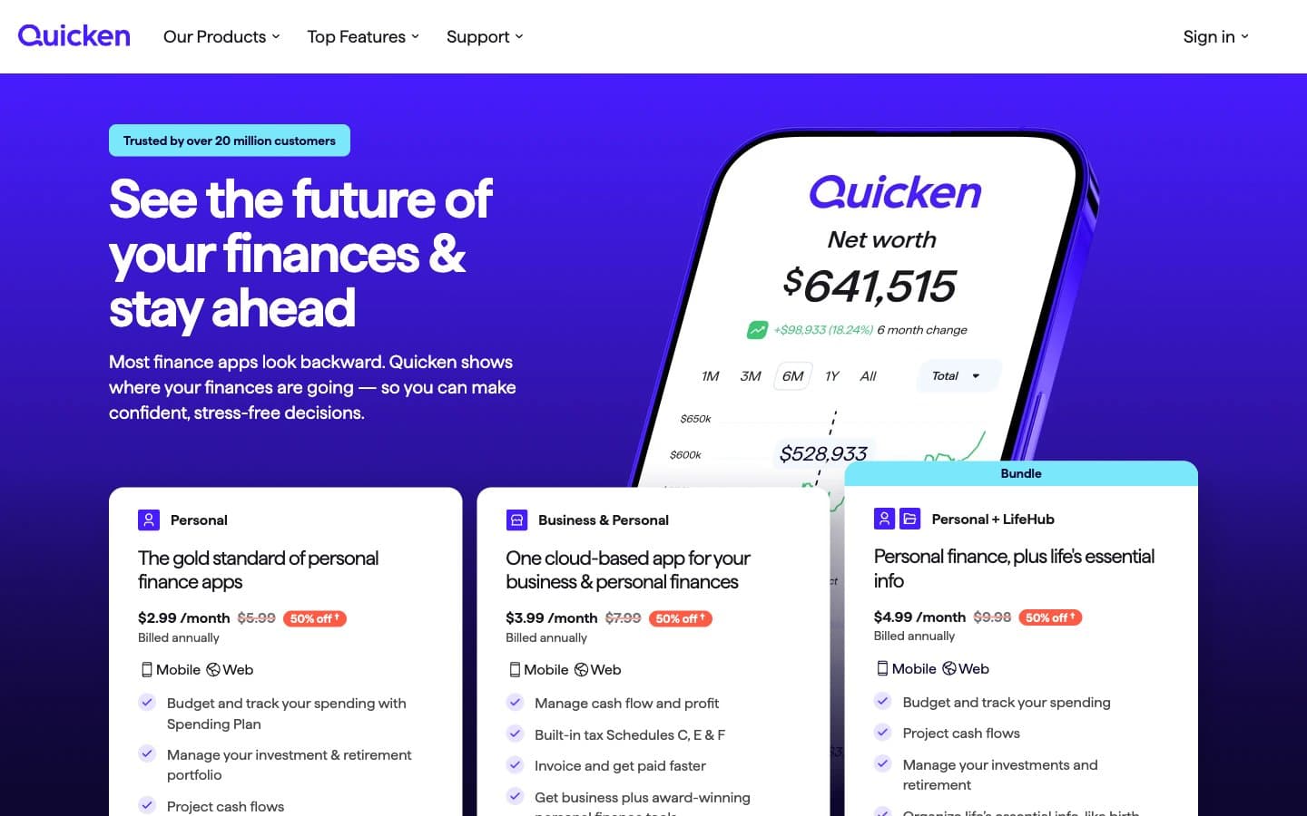 معاينة تصميم موقع Quicken