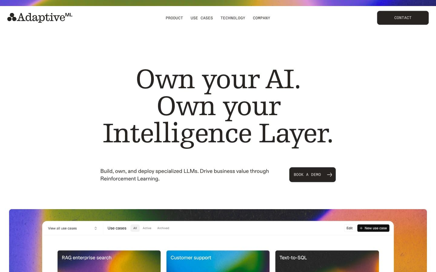 معاينة تصميم موقع Adaptive ML