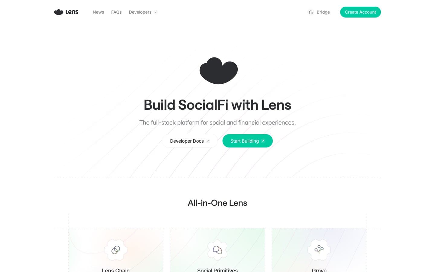 معاينة تصميم موقع Lens