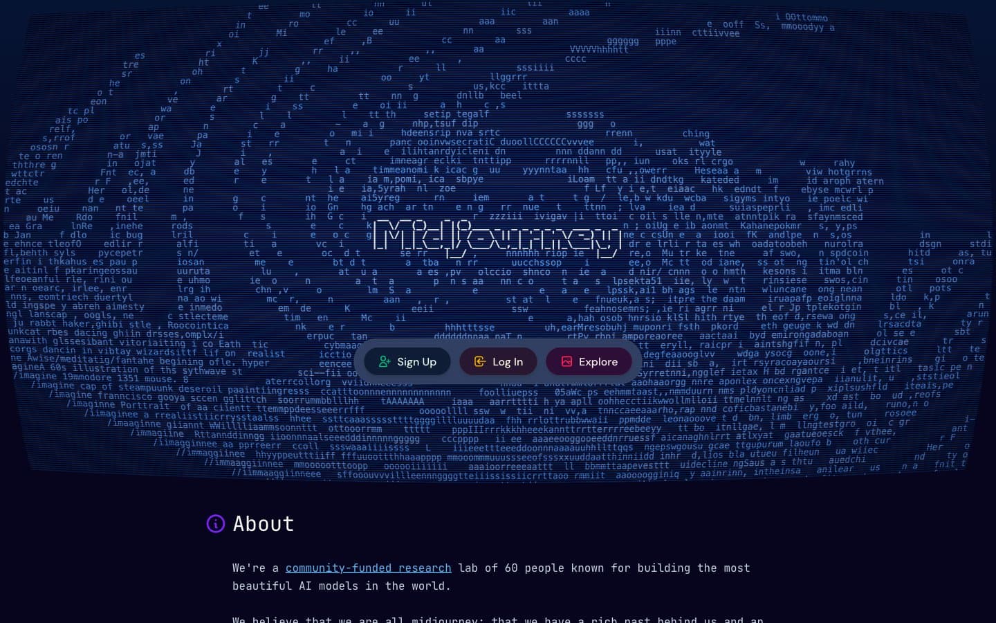 معاينة تصميم موقع Midjourney