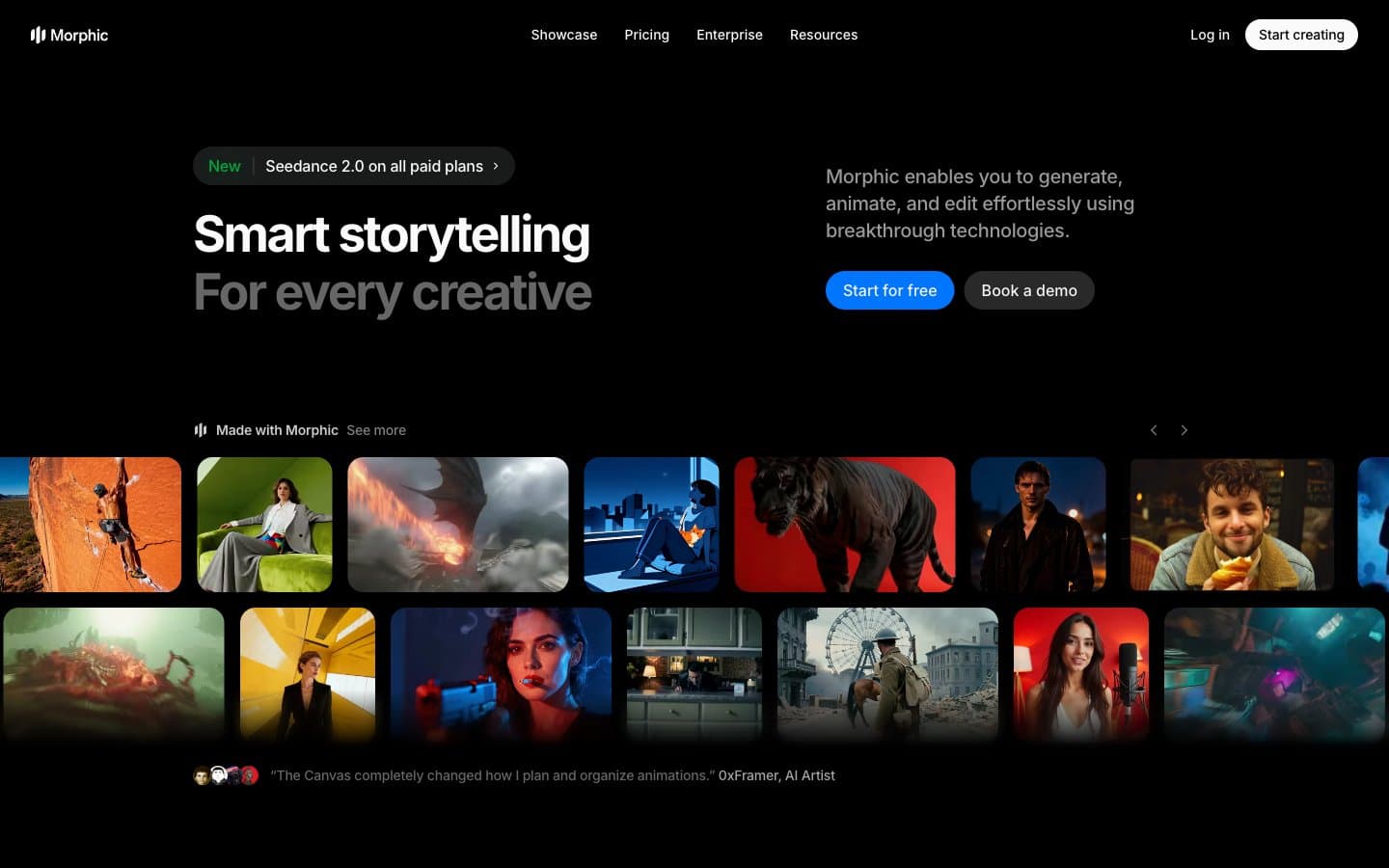 معاينة تصميم موقع Morphic